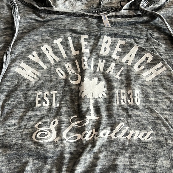 Myrtle Beach South Carolina heathered gray hoodie sweatshirt women’s size small - Picture 6 of 7